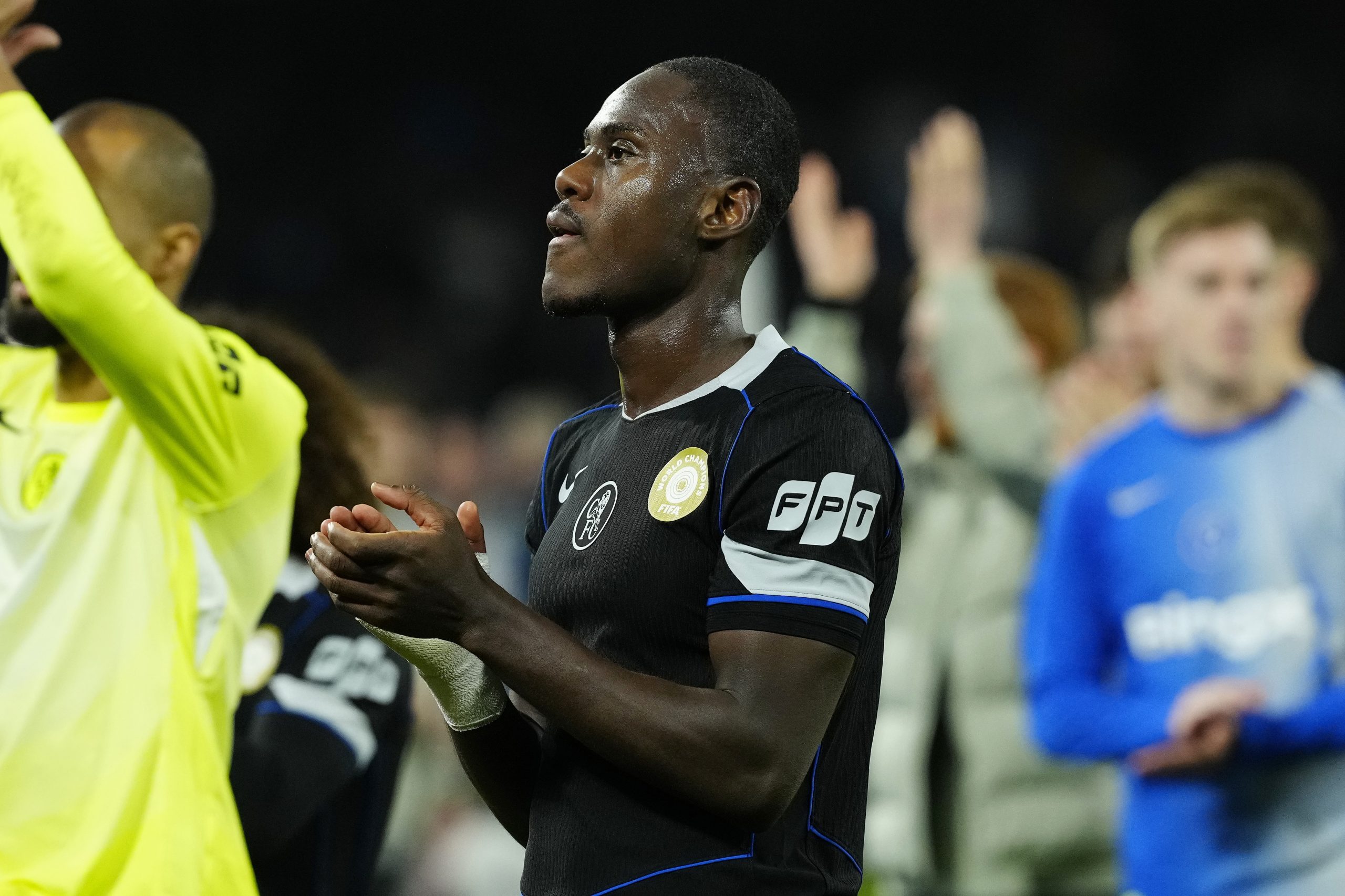 Trevoh Chalobah of Chelsea FC applauds fans at the end of the UEFA Champions League match Trevoh Chalobah of Chelsea FC applauds fans at the end of the UEFA Champions League match