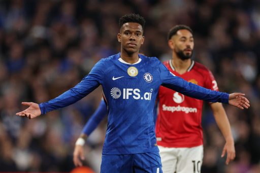 Estevao Willian of Chelsea reacts during
