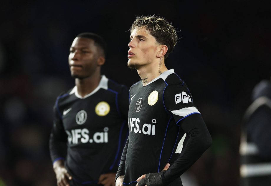 Alejandro Garnacho of Chelsea looks dejected after the Premier League match