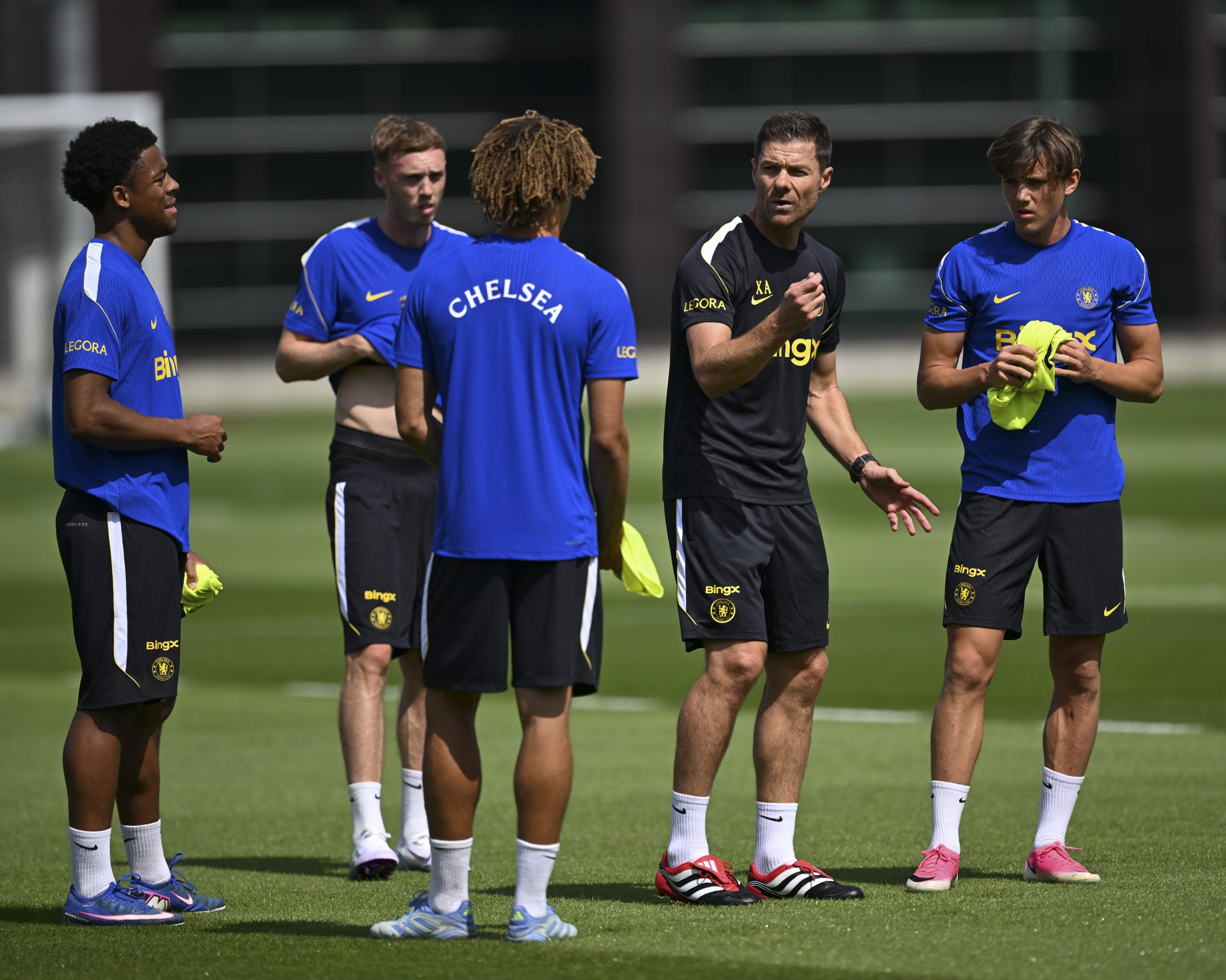 Xabi Alonso of Chelsea during a training session at Chelsea Training Ground Xabi Alonso of Chelsea during a training session at Chelsea Training Ground