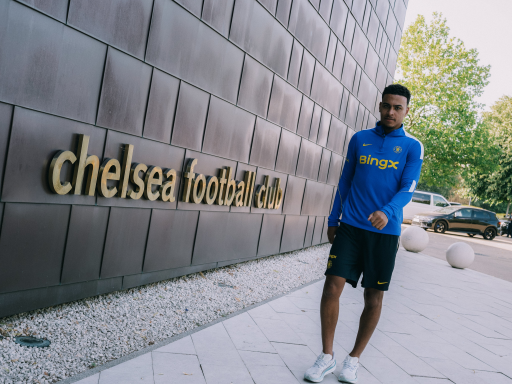 Morgan Rogers at Chelsea's training ground after signing