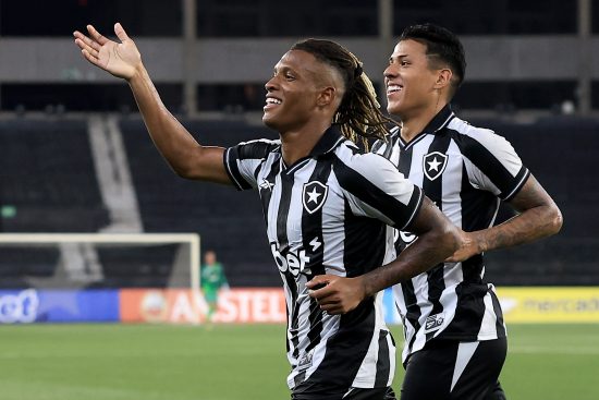 Danilo of Botafogo celebrates with a teammate