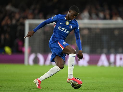 Mamadou Sarr of Chelsea in actio during the UEFA Champions League