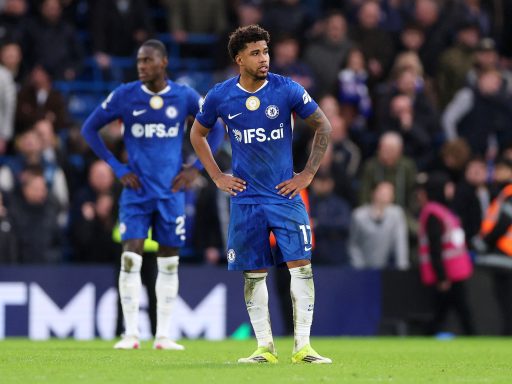 Andrey Santos of Chelsea reacts