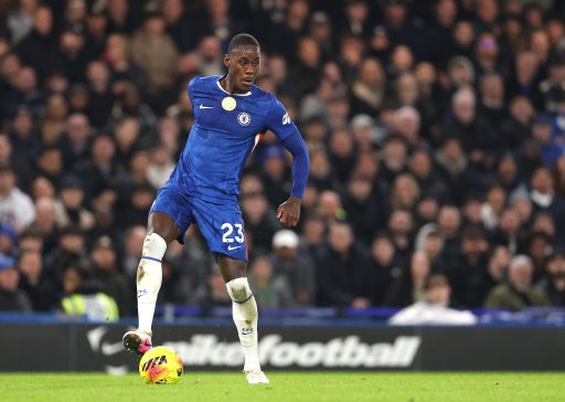 Trevoh Chalobah of Chelsea controls the ball during the Premier League match