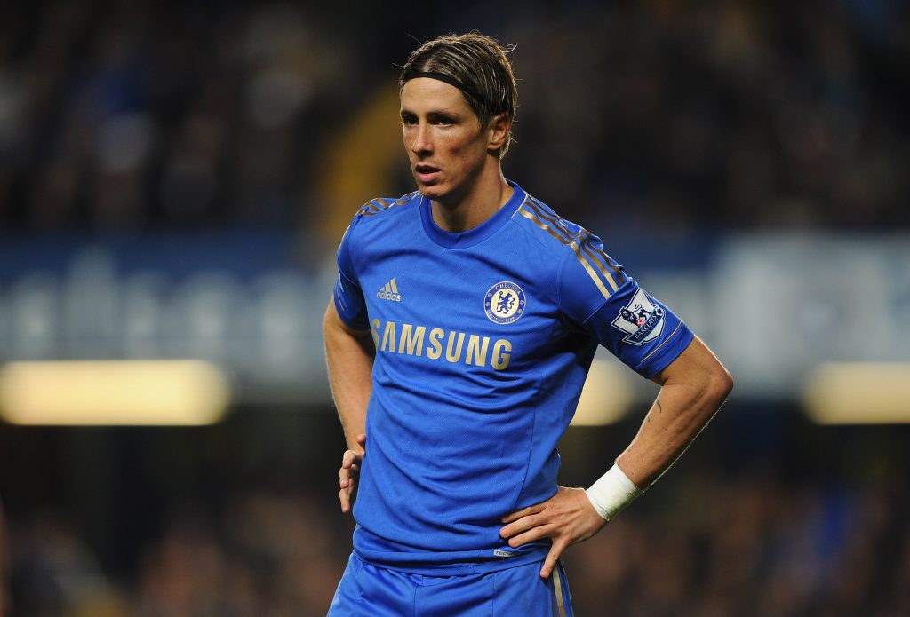 Fernando Torres of Chelsea looks dejected during the Barclays Premier League match 