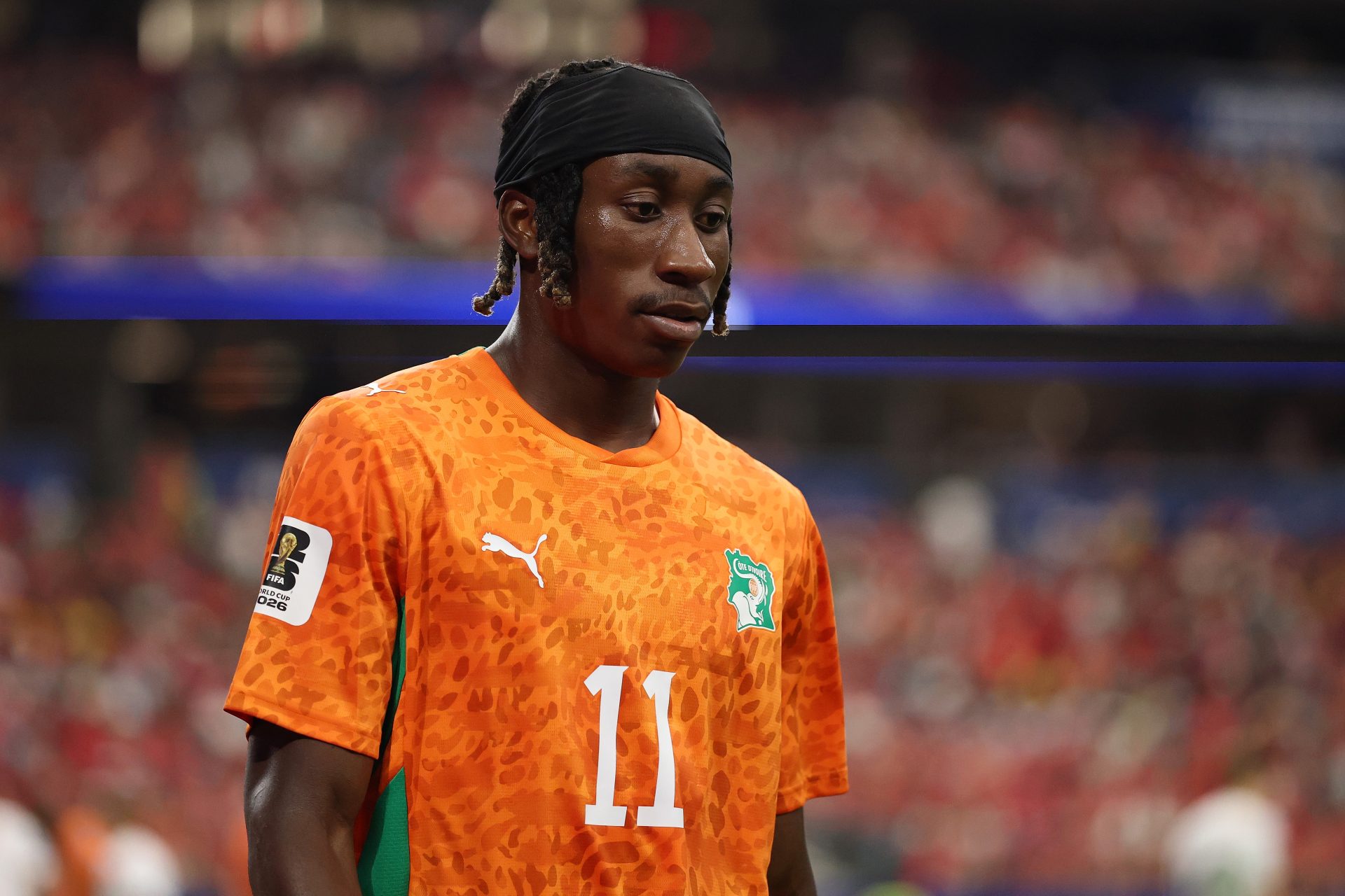 Yan Diomande reacts during the FIFA World Cup 2026