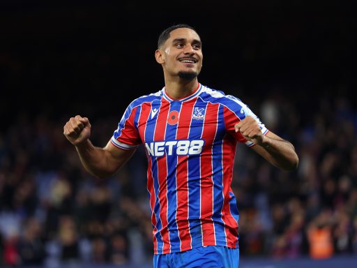Maxence Lacroix of Crystal Palace applauds supporters