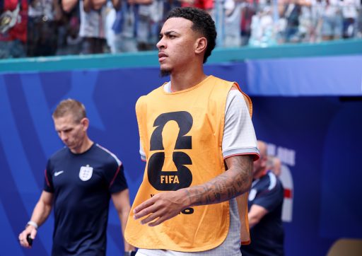 Morgan Rogers of England Chelsea walks out for the warm up before the FIFA World Cup 2026