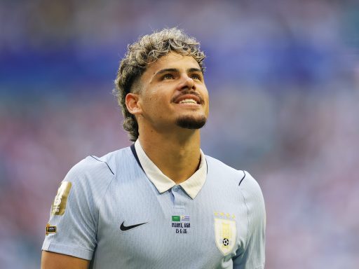 Maxi Araujo of Uruguay looks on during the FIFA World Cup 2026
