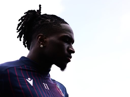 Jonathan Rowe of Bologna FC looks on prior to the Serie A match