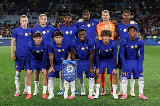Chelsea FC line up during the Sydney Super Cup match between Western Sydney Wanderers and Chelsea FC