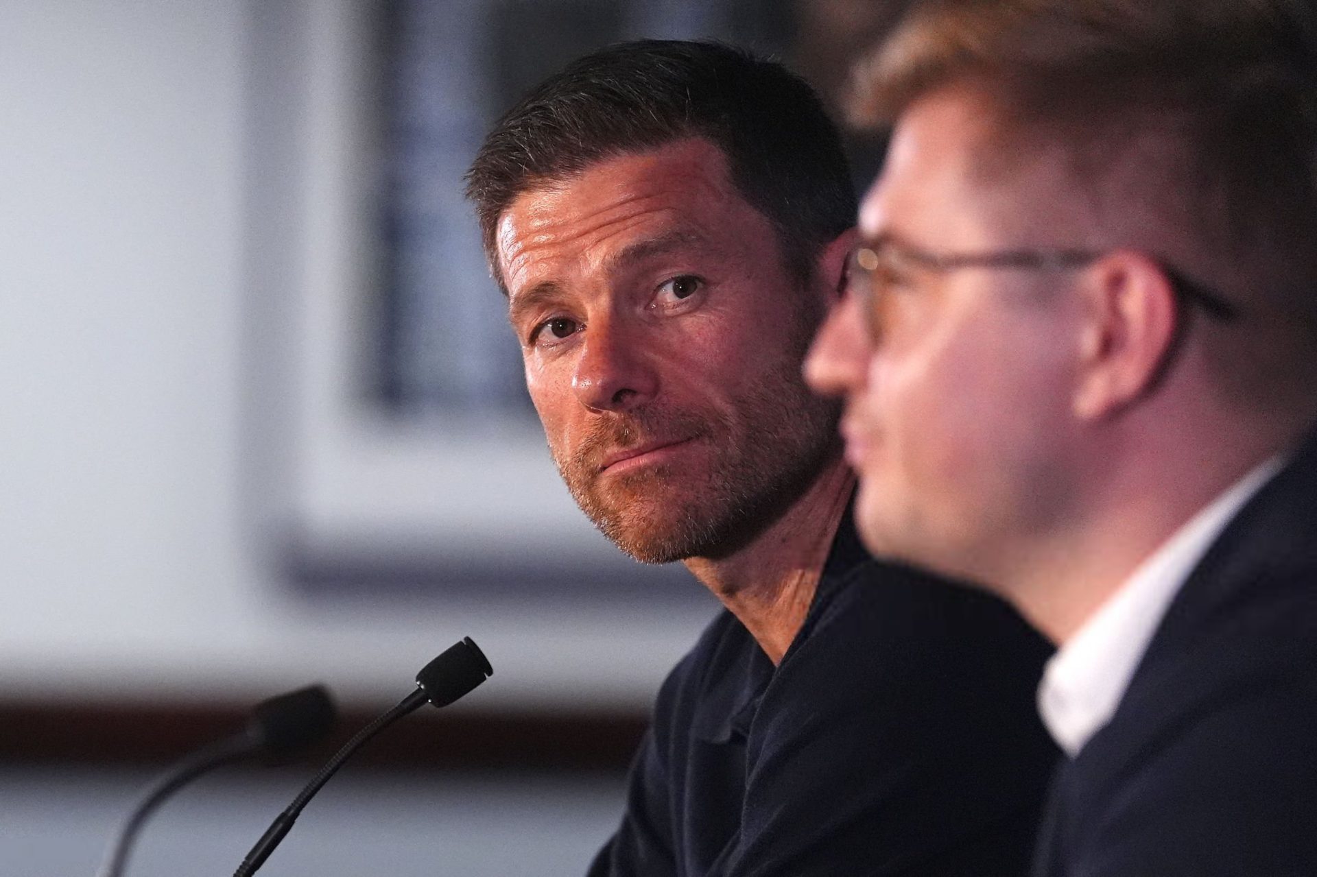 Xabi Alonso in his first Chelsea press conference