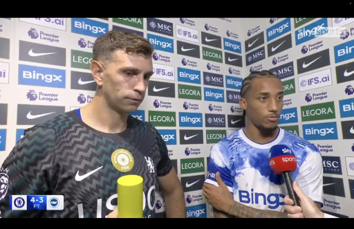 Emi Martinez and Joao Pedro speak after Chelsea's win