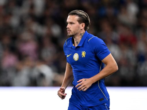 Mykhailo Mudryk of Chelsea enters the pitch