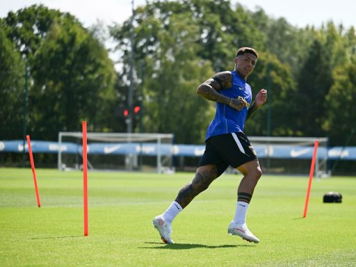 Enzo Fernandez in preseason training.
