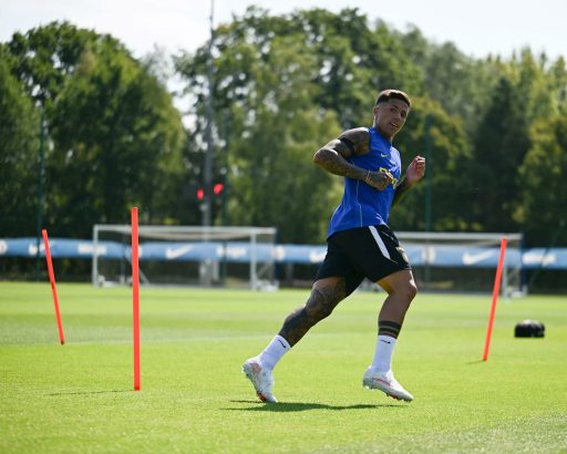 Enzo Fernandez in preseason training.