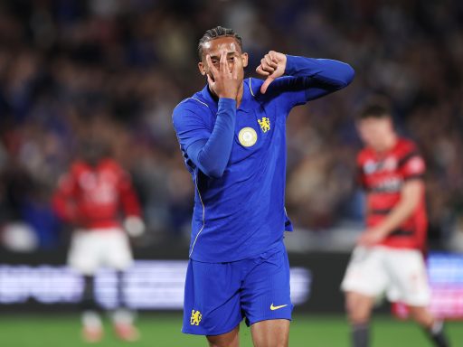 Joao Pedro celebrates against Western Sydney Wanderers ()