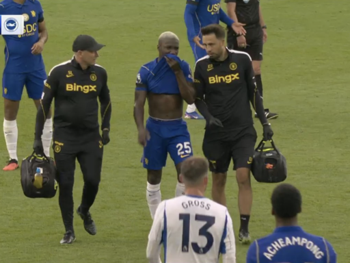 Moises Caicedo in tears as he's taken off