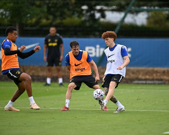 Valentin Barco in Chelsea training.