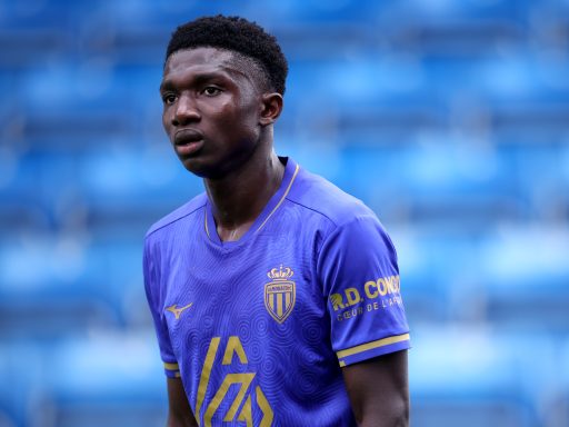Lamine Camara of AS Monaco looks on during the pre-season friendly match between Nottingham Forest and AS Monaco