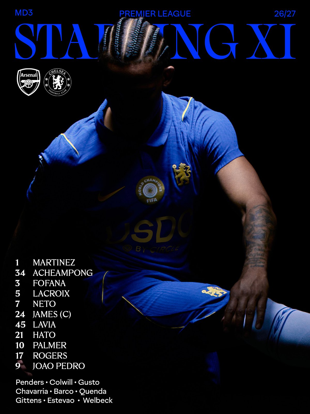 Chelsea's team to face Arsenal Chelsea's team to face Arsenal