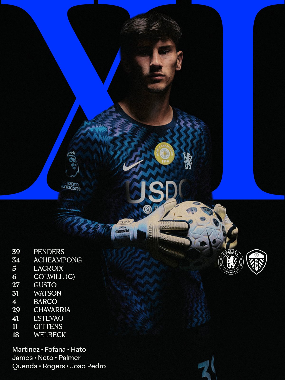 Chelsea's team to face Leeds in the EFL Cup Chelsea's team to face Leeds in the EFL Cup