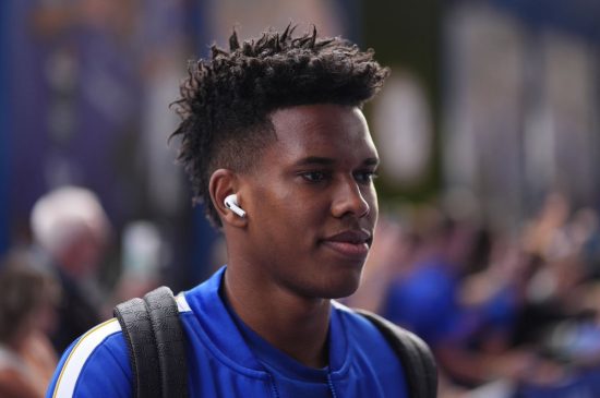 Estevao arrives for Chelsea game