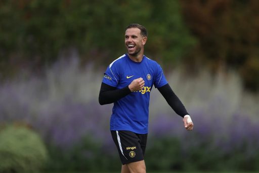 Jordan Henderson in Chelsea training