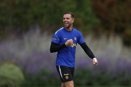 Jordan Henderson in Chelsea training