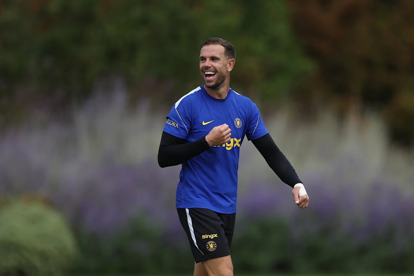 Jordan Henderson in Chelsea training