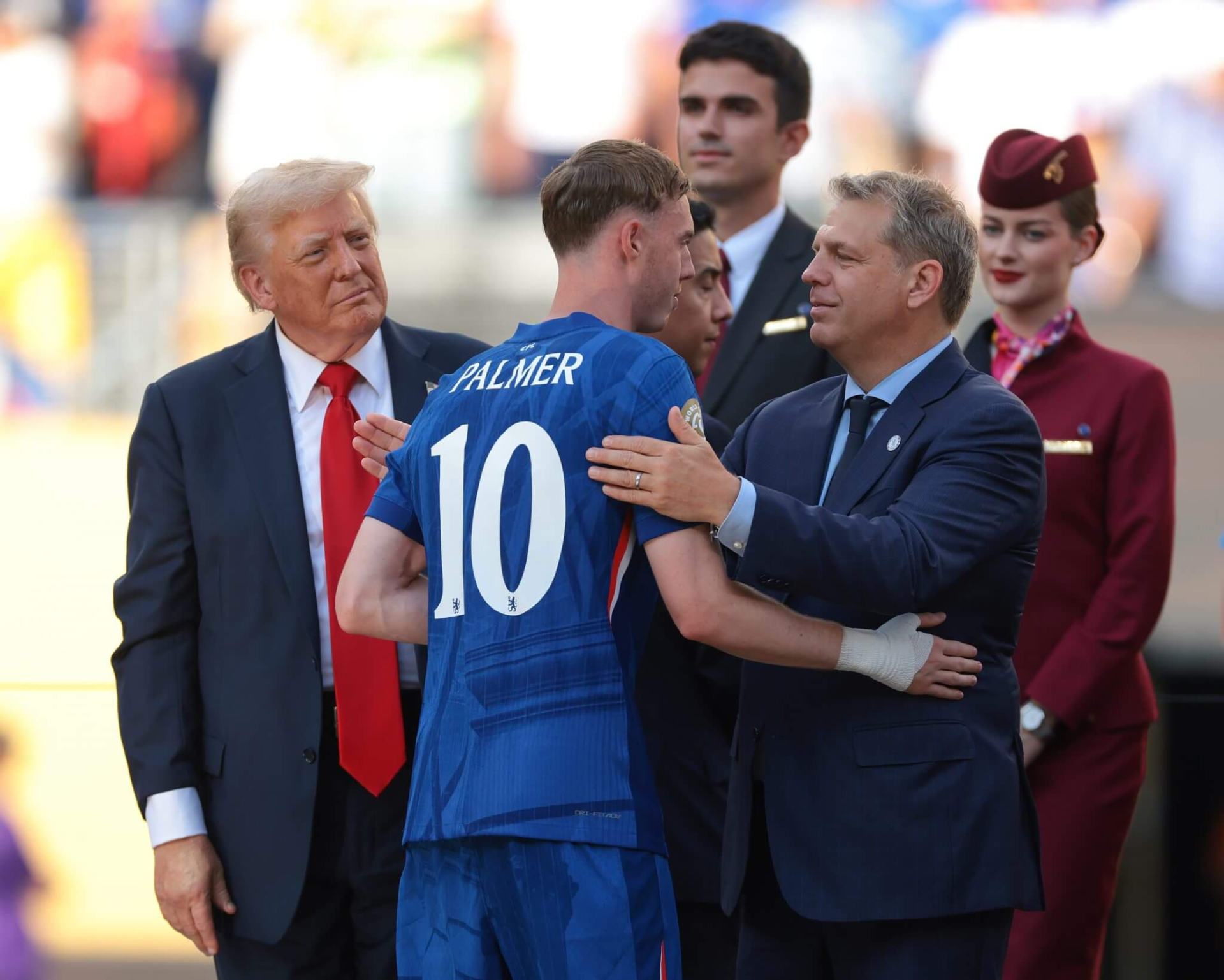 Todd Boehly with Cole Palmer and Donald Trump