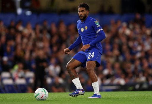 Reece James of Chelsea in action during the Carabao Cup Second Round match between Chelsea and Luton Town at Stamford Bridge