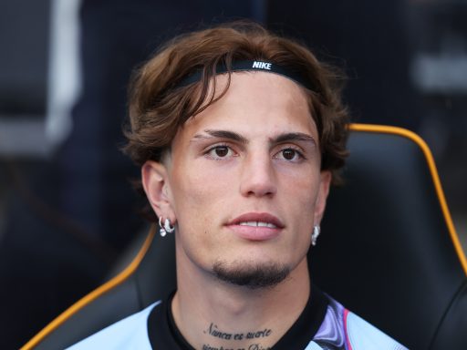 Alejandro Garnacho of Aston Villa looks on before the Premier League 2026/27 match between Hull City and Aston Villa