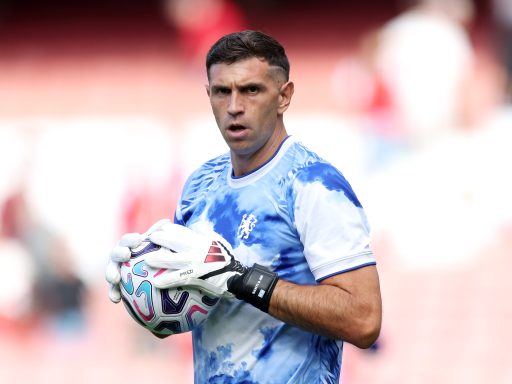 Emiliano Martinez of Chelsea during the warm up
